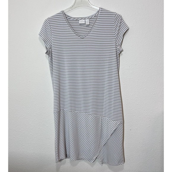 Chico's Dresses & Skirts - Chicos Womens Dress Size 2 Multicolor Striped V-Neck Sleeveless Pullover Casual
